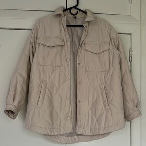 H&M Cream Puffer Jacket Quilted Oversized